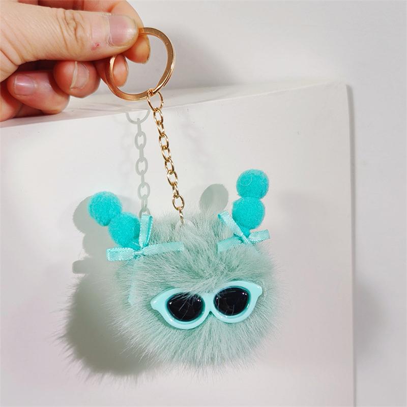 

1 шт. Милые очки Плюшевый шарик Брелок-подвеска Пушистые брелки Безделушки Персонализированный Креативный Милый Плюшевый шарик Подвеска для сумки зелёный