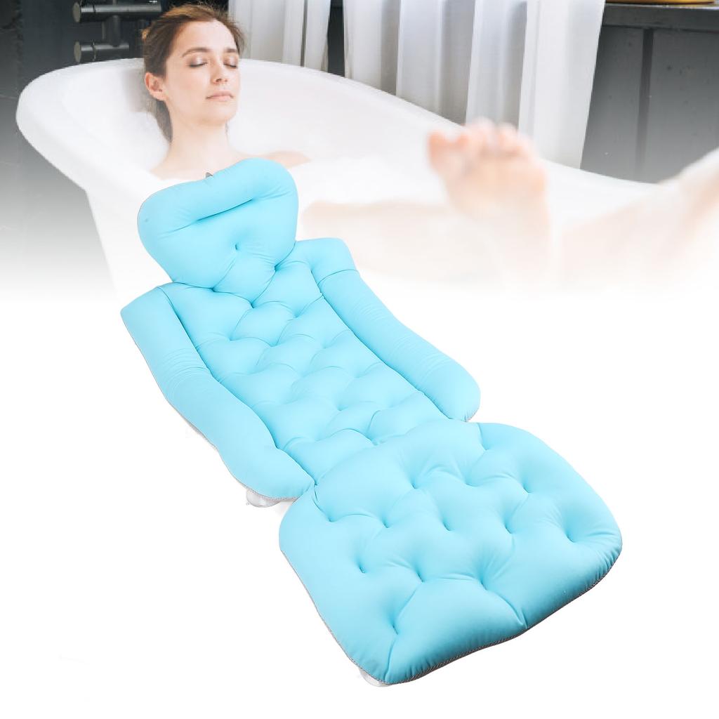 Full Body Bath Pillow Lengthened Type Adult Bath Mat for Hd Neck Support with Suction Cups
