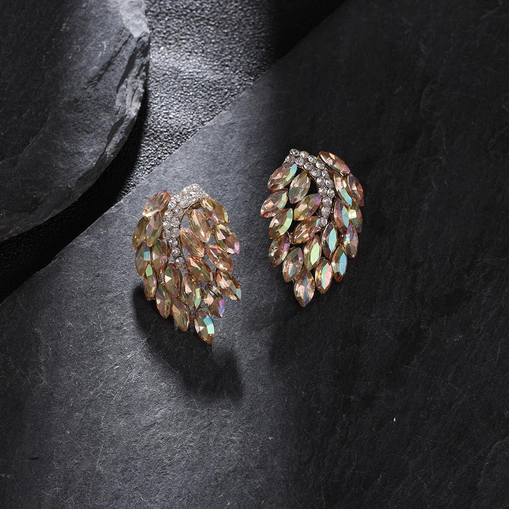 Angel Wing Rhinestone Earrings For Women Unique Exaggerated Temperament Commuter Fashion Studs Jewelry