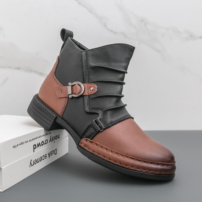 Autumn and Winter Retro Men's Ankle Boots Fashionable and Casual Zipper Boots Versatile To Match with Formal and Casual Wear