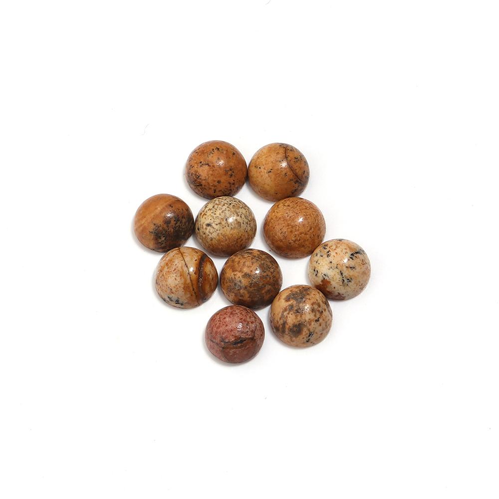 5/10 Stück Naturstein Cabochon 4-25mm Bildstein Runde Flache Rückseite Cabochon Perlen Für Schmuckherstellung DIY Ring Anhänger Zubehör
