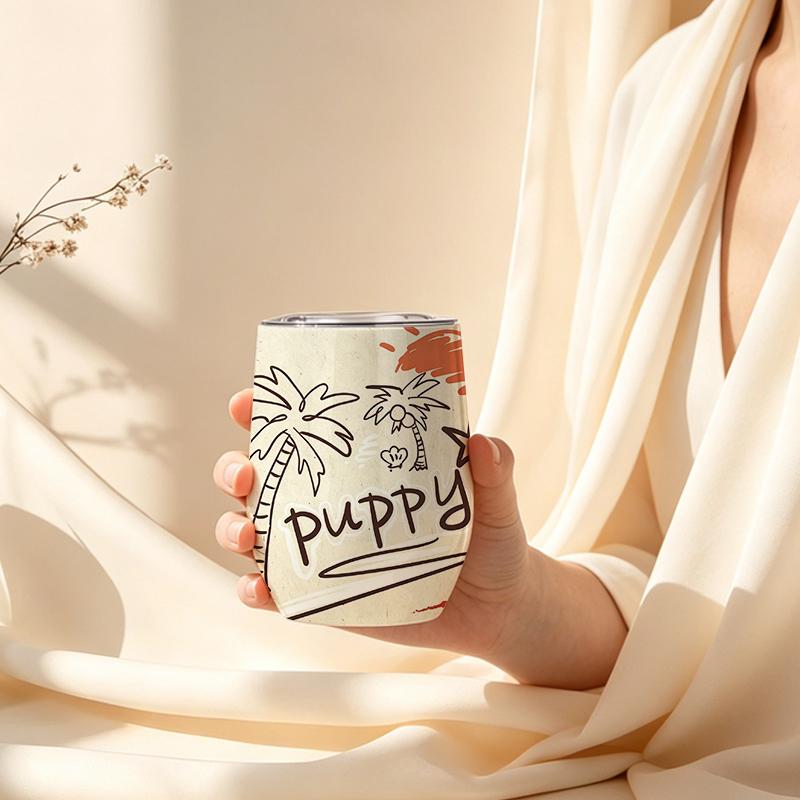355ml Eggshell Cup Dalmatian Coconut Tree Element Wine Travel Cup Gift Cup Mini Stainless Cool Cup Mini Pocket Cup 355ml Eggshell Cup