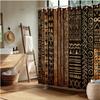 African Tribal Shower Curtain Black Gold Ethnic Art Decor Bathroom Fabric Panel With Hooks Washable Fade Resistant Modern