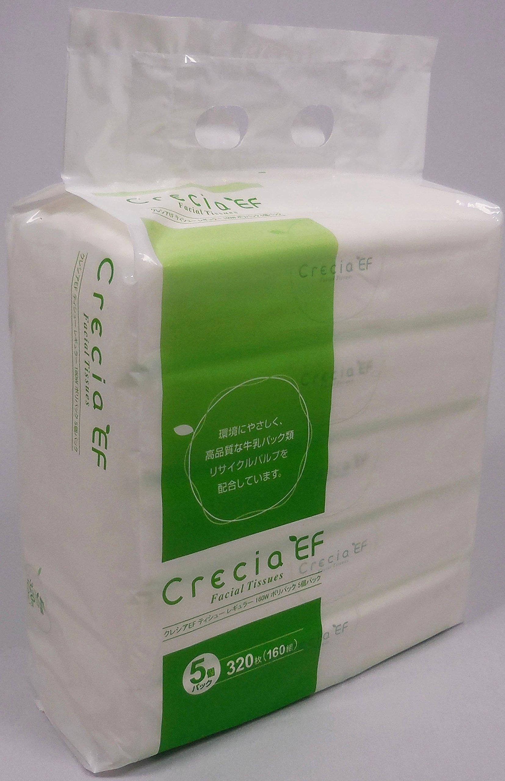 Tissue 320 sheets 5 Crecia EF Tissue Poly Pack paper, (160 pairs), boxes, Regular, (Commercial Use) белый