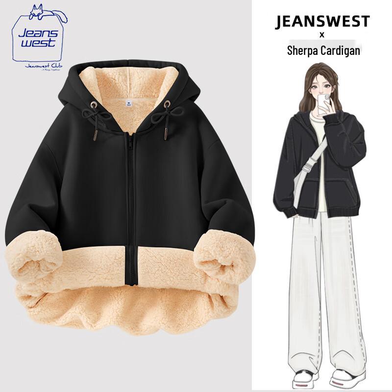 JEANSWEST CLUB Women's Fleece Lined Zip-Up Hoodie