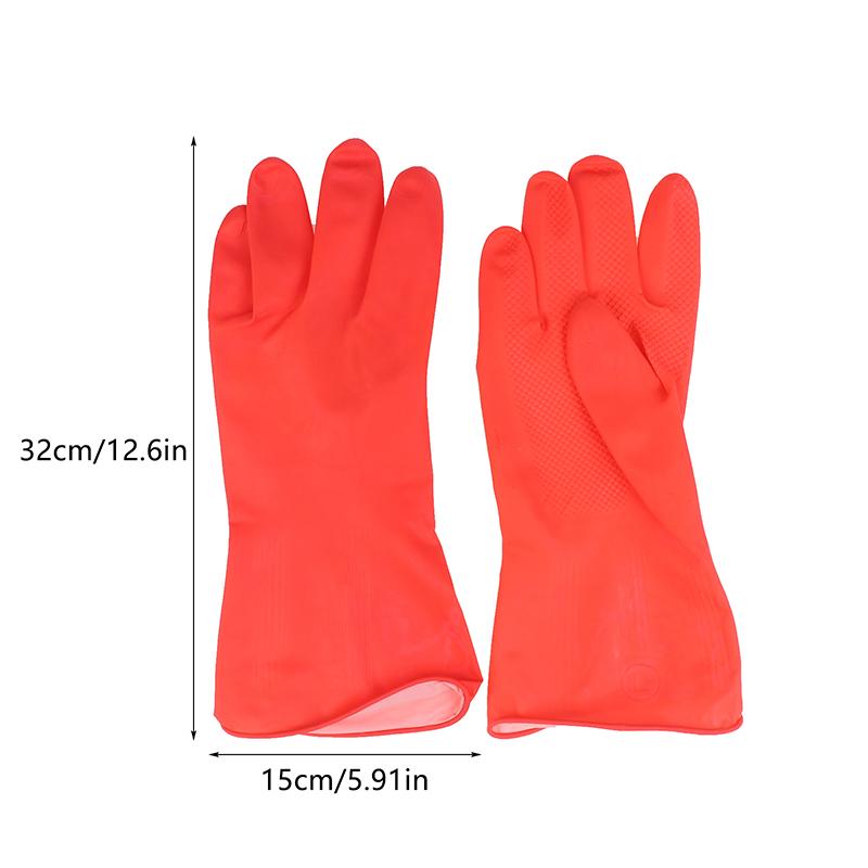 1Pair Latex Long Dish Washing Kitchen Clean Gloves Dish Washing Aquarium Fish Tank Industrial Thick Protective Gloves
