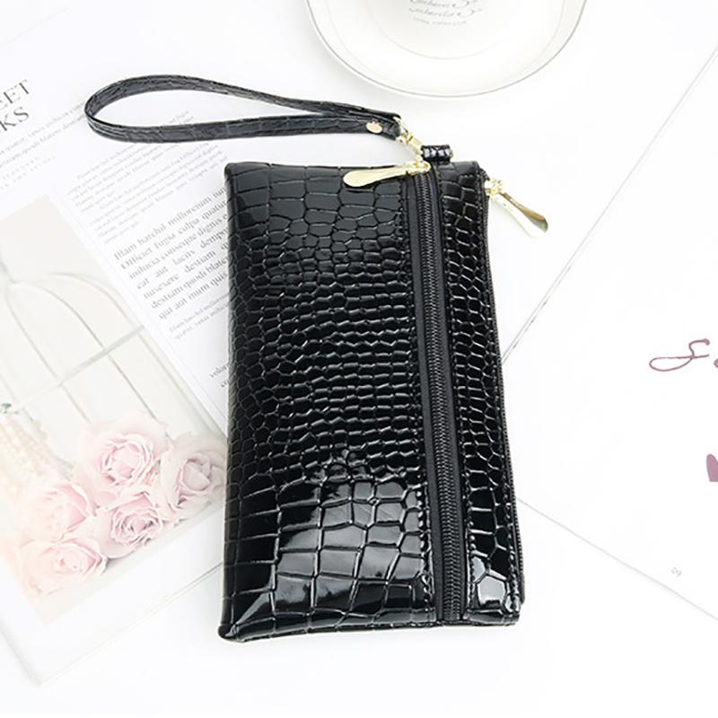 Women Solid Wallet Coin Purse Small Wrist Bag High-Quality Coin Wallet Zipper Closure Handbag