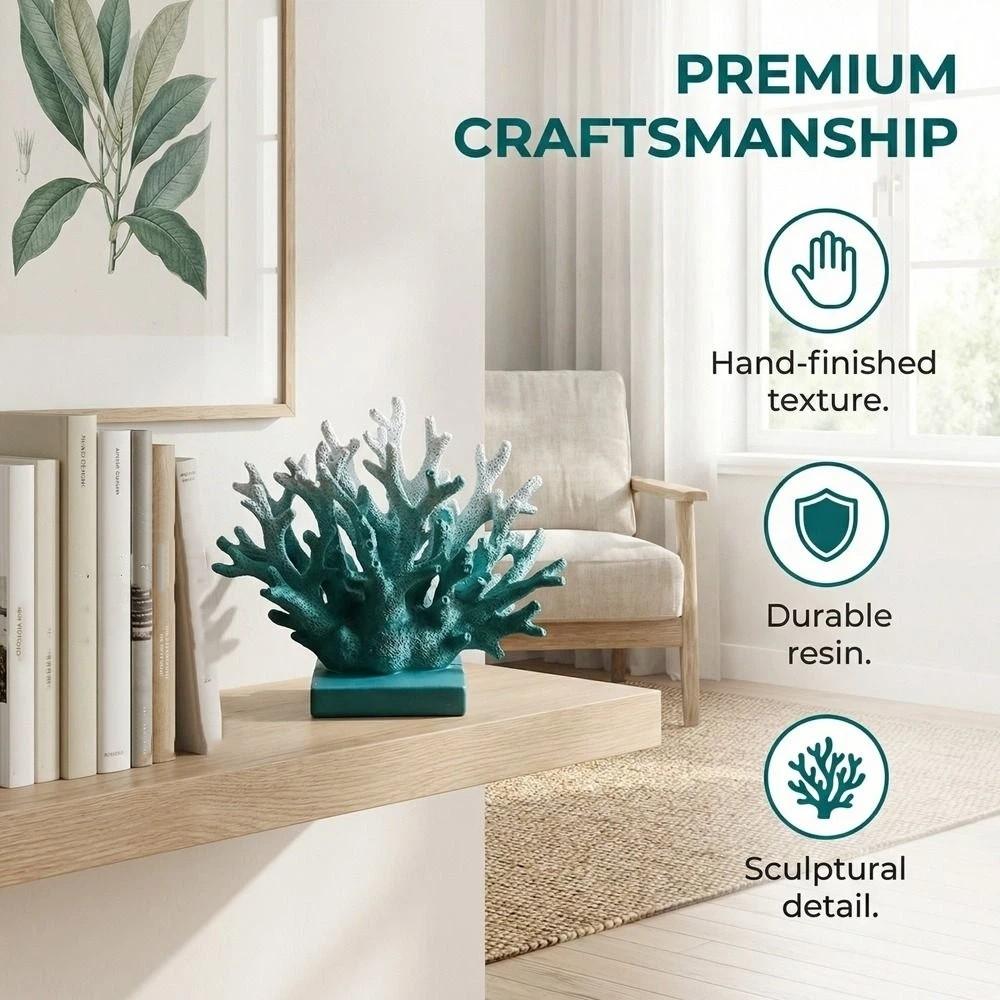 Colorful Artificial Coral Statue Realistic Desktop Coral Sculpture Office Decor