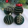 4PCS New Flocked Christmas Ball Pendant 6cm DIY Xmas Tree Charm Xmas Tree Ornament Party Decoration