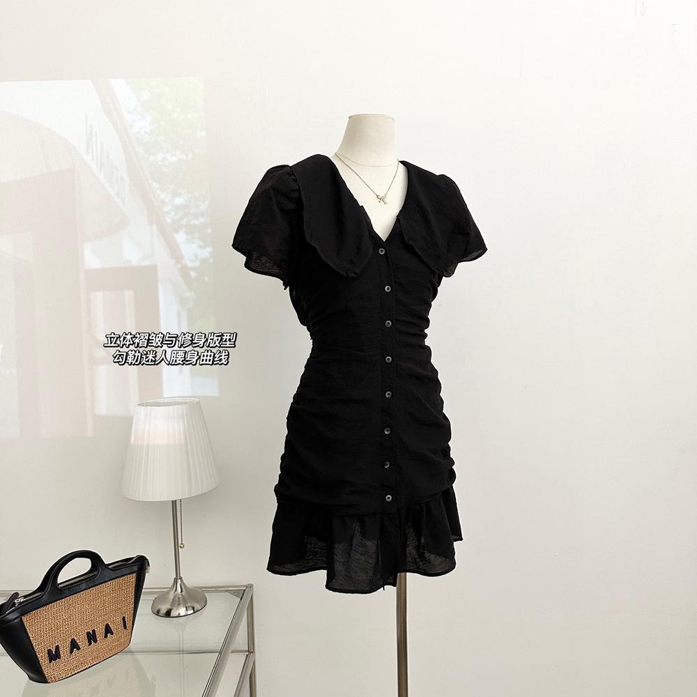 Черное платье-русалка с V-образным вырезом, приталенное, короткое, супер-огонь, летняя мода, новая облегающая юбка для женщин