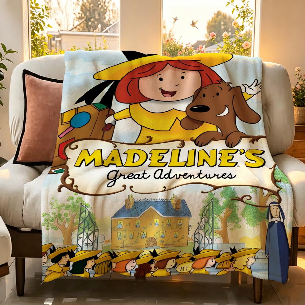 Cartoon M Madeline Throw Flannel Throw Blanket Suitable for Sofa Living Room Bedroom