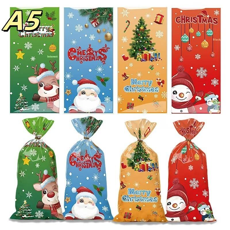 50 ks Vánoční sáčky na cukroví Vánoční dekorace Dárková taška Santa Claus Navidad Vánoční dárkové tašky Vánoční sáček na balení sušenek