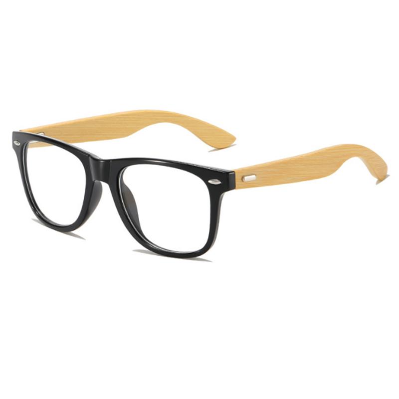 

Retra Square Bamboo Legs Frame Glasses Ultra Light Myopia Nerd Spectacles Degree 0 -0.5 -1.0 -2.0 -3.0 -4.0 To -6.0 No degree 0