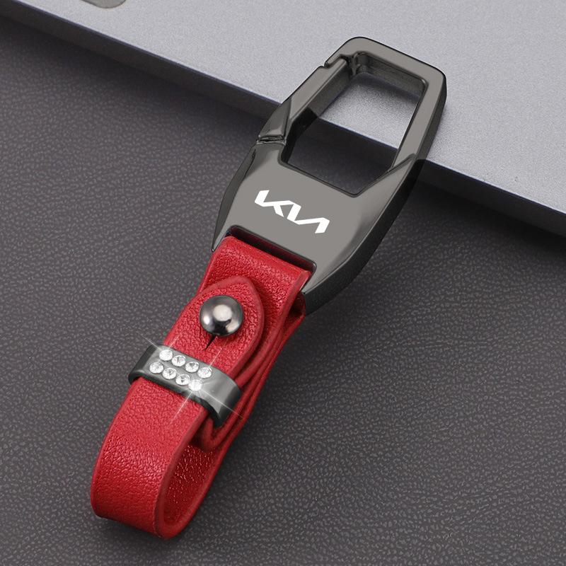 2026 Het Bilklistermärke Bil Metall Läder Nyckelring Zinklegering Nyckelring Tillbehör För KIA Sportage Ceed Sorento Cerato Optima Picant