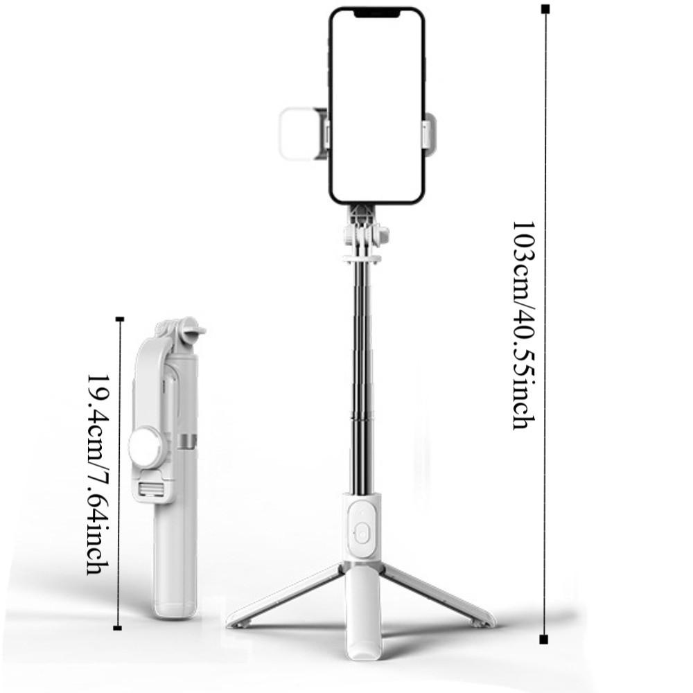White Fill Light Bluetooth Selfie Stick Tripod Telescopic Selfie Stick Vlog Photography