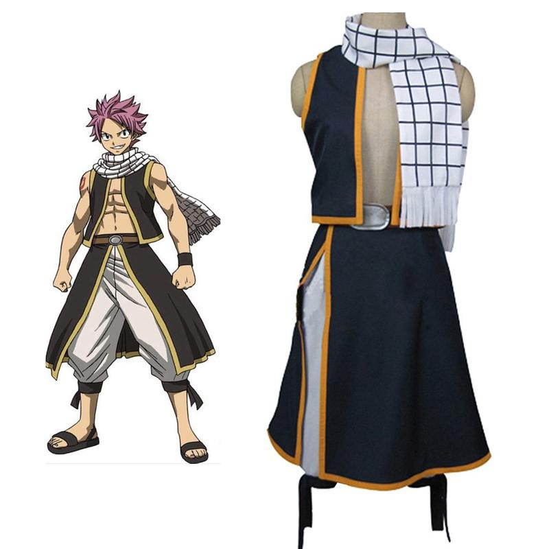IN STOCK FAIRY TAIL Team Natsu Mage Natsu Dragneel Cosplay Costume Anime Outfits Female Size