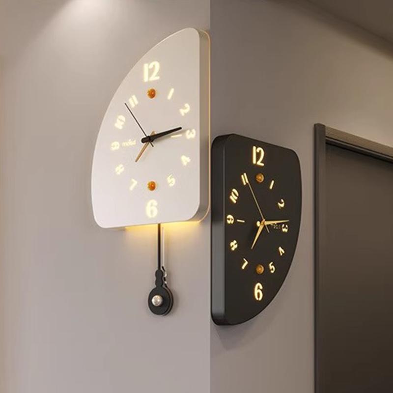 Minimalist Wall Clocks Nordic Living Room Decoration Wall Clocks Elegant Ornaments Clock Luxury Light Clock Design with Hands