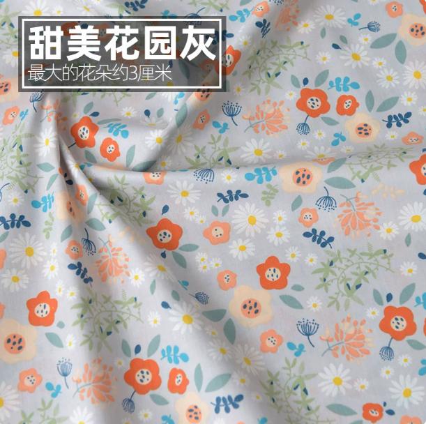 145x50cm Pastoral Floral Summer Poplin Cotton Fabric DIY Children's Wear Cloth Make Bedding Quilt Decoration Home Sewing Cloth