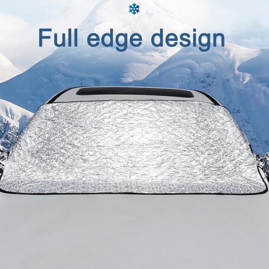 4-Layer Magnetic Windshield Snow Cover for Cars SUVs Trucks Full Coverage Frost Protector with Side Window