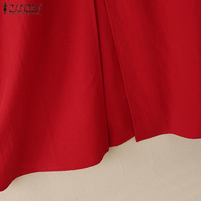 ZANZEA Women Casual V-Neck Solid Color Loose Summer Sleeveless Dress