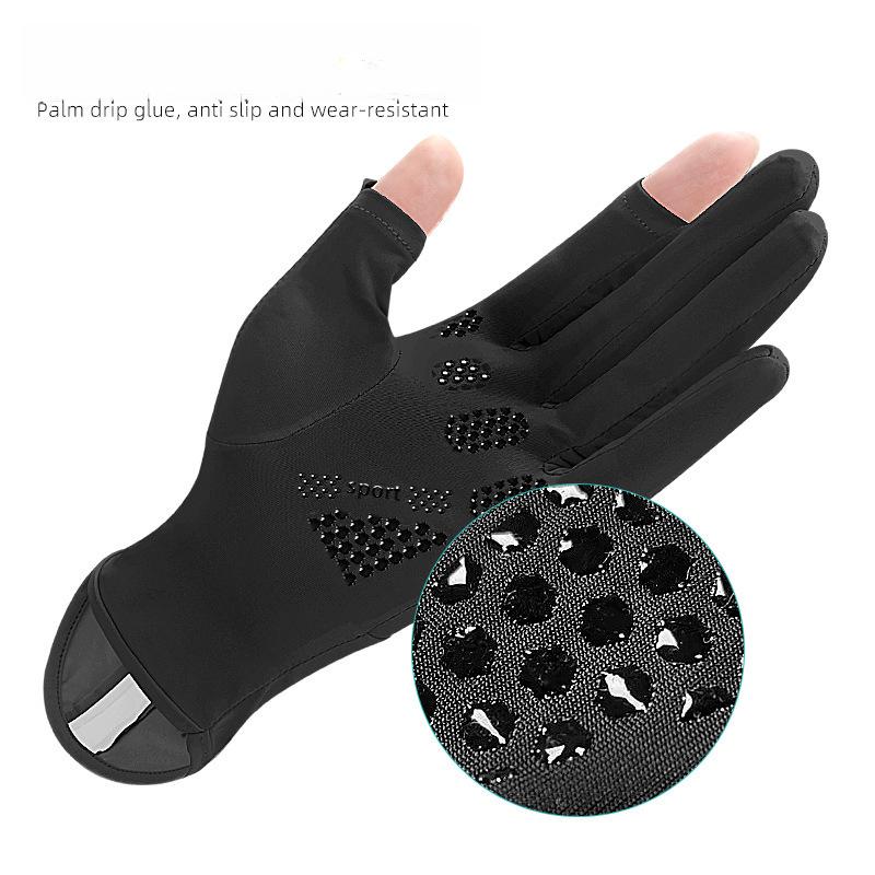 Long Summer Ice Silk Gloves UV Protection Women's Thin Driving Outdoor Riding Flip Touch Screen Gloves