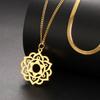 LIKGREAT Yoga Lotus Necklaces Stainless Steel Flower of Life Pendant Women Girls Mandala Healing Buddha Spiritual Chakra Jewelry