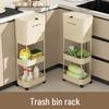 Pin Huan 3-Layer Kitchen Slim Rolling Trash Can with Storage