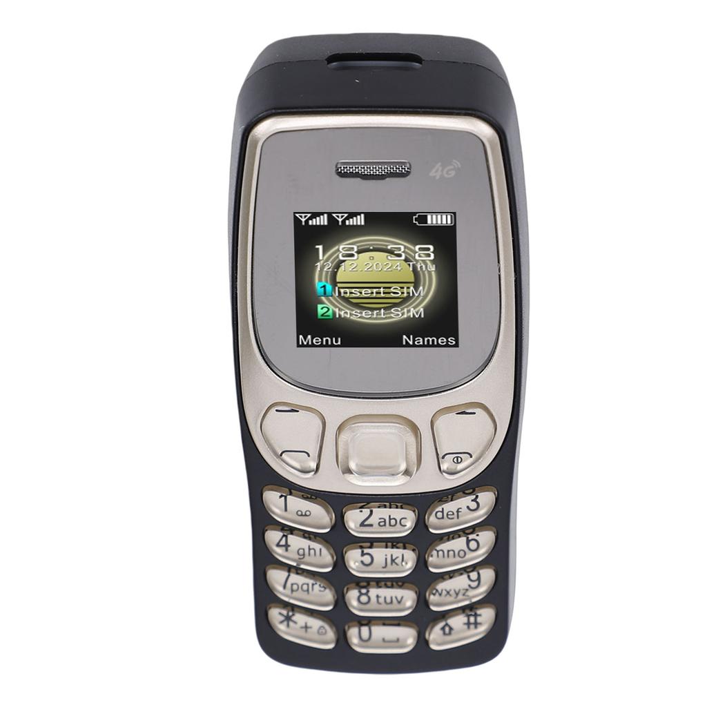 Unlocked Phone for Seniors Dual SIM 4G LTE Elderly Mobile Phone with SOS Key MP3 Playback Black Gold
