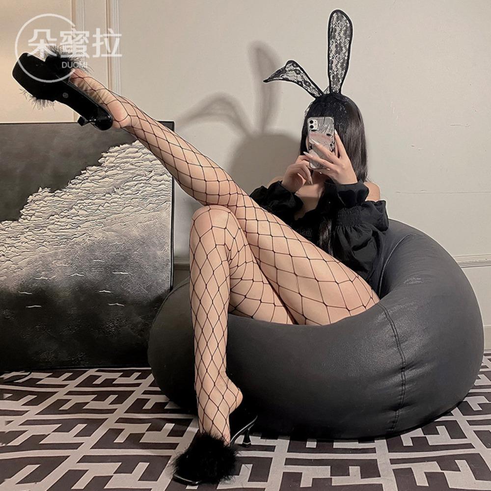 Sex Fishnet Stockings Stockings Female Sexy Black Internet Celebrity Mesh Pantyhose Small Medium and Large Net Stockings Foreign Trade Wholesale