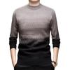 Men Round Neck Long Sleeve Mid Thickness Casual Knitted Sweater Pullover For Middle Aged Dad