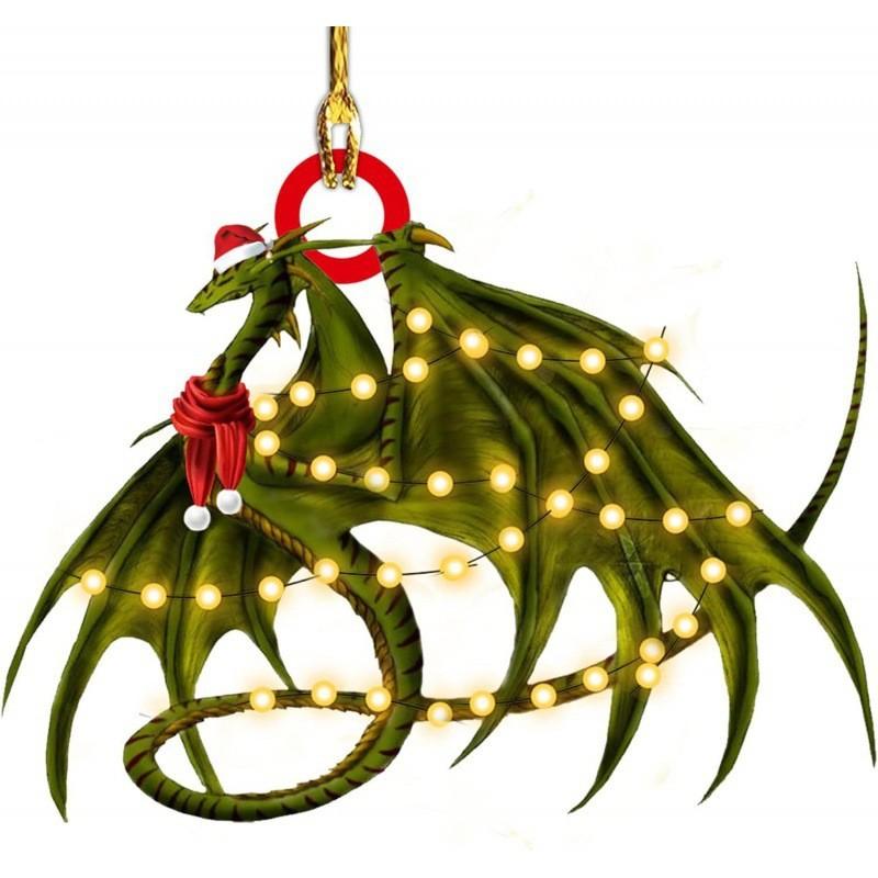 Festive Cartoon Style Acrylic Dragon Car Ornament For Vibrant Christmas Decor