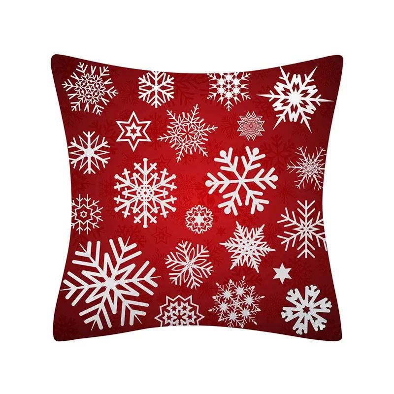 Christmas Pillowcase  Pillowcase Polyester Merry Christmas Print Sofa Cushion Decoration Pillowcase Christmas Gift, 30x30cm