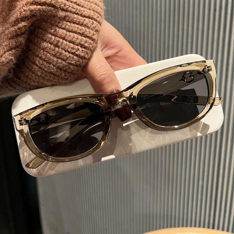 British Cherry Koko olive green cat eye sunglasses women's small face high-end sunshade street sunglasses