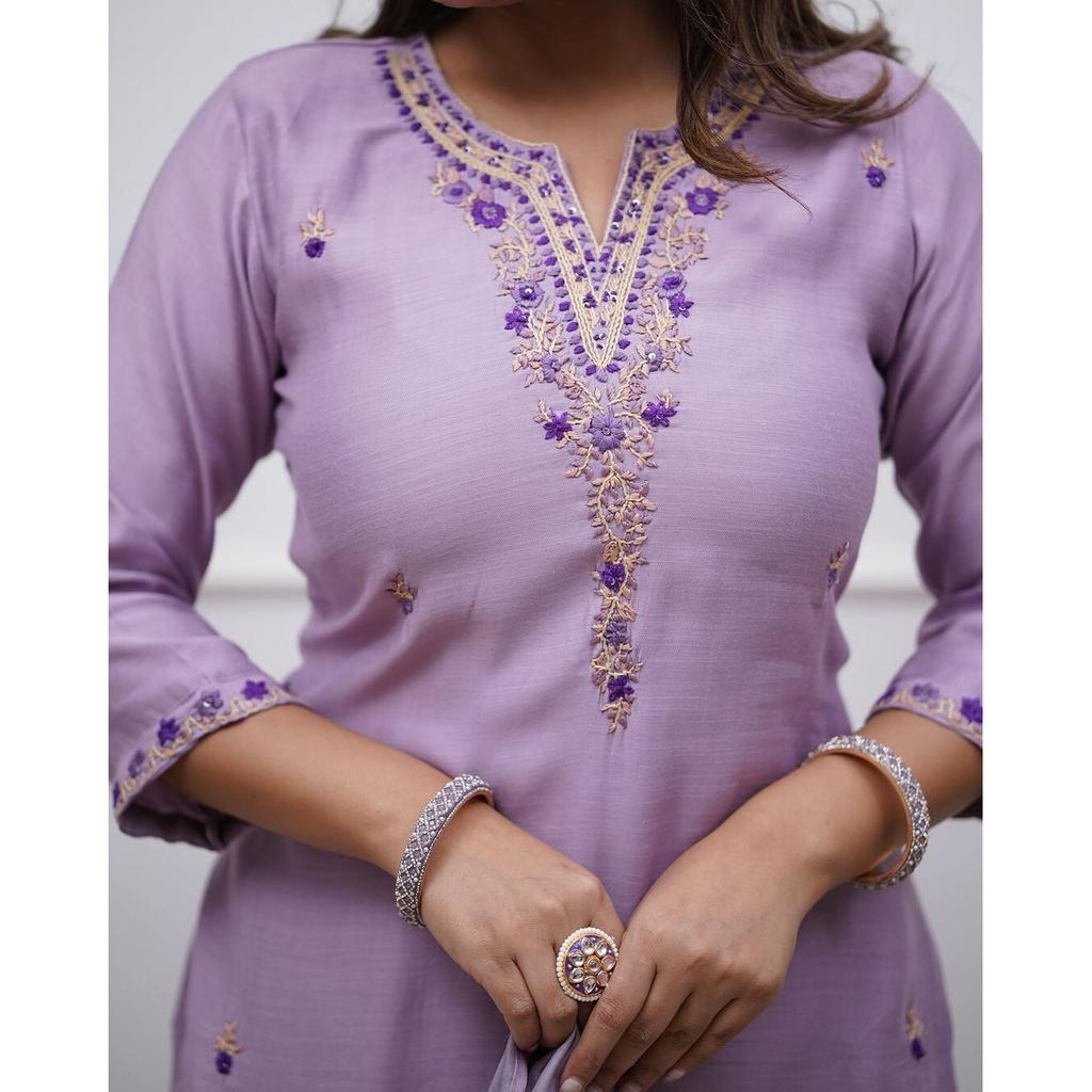Women Indian Rayon Kurta Pant Dupatta Set Designer Party Wear Top Tunic Kurti VSO-1716 c