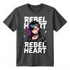 Rebel Heart Punk Anime Girl Print TShirt Unisex Unisex Casual Cotton Tee Summer Short Sleeve Gothic Unisexga Graphic Streetwear Tops