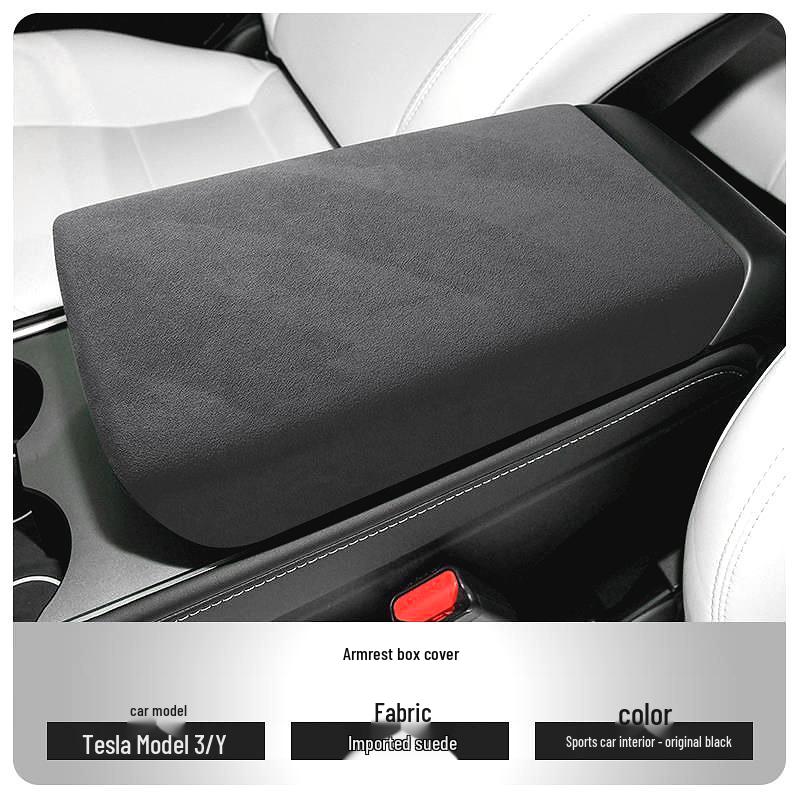 Tesla Model 3Y Suede Armrest Cover for Refreshed Center Console Interior