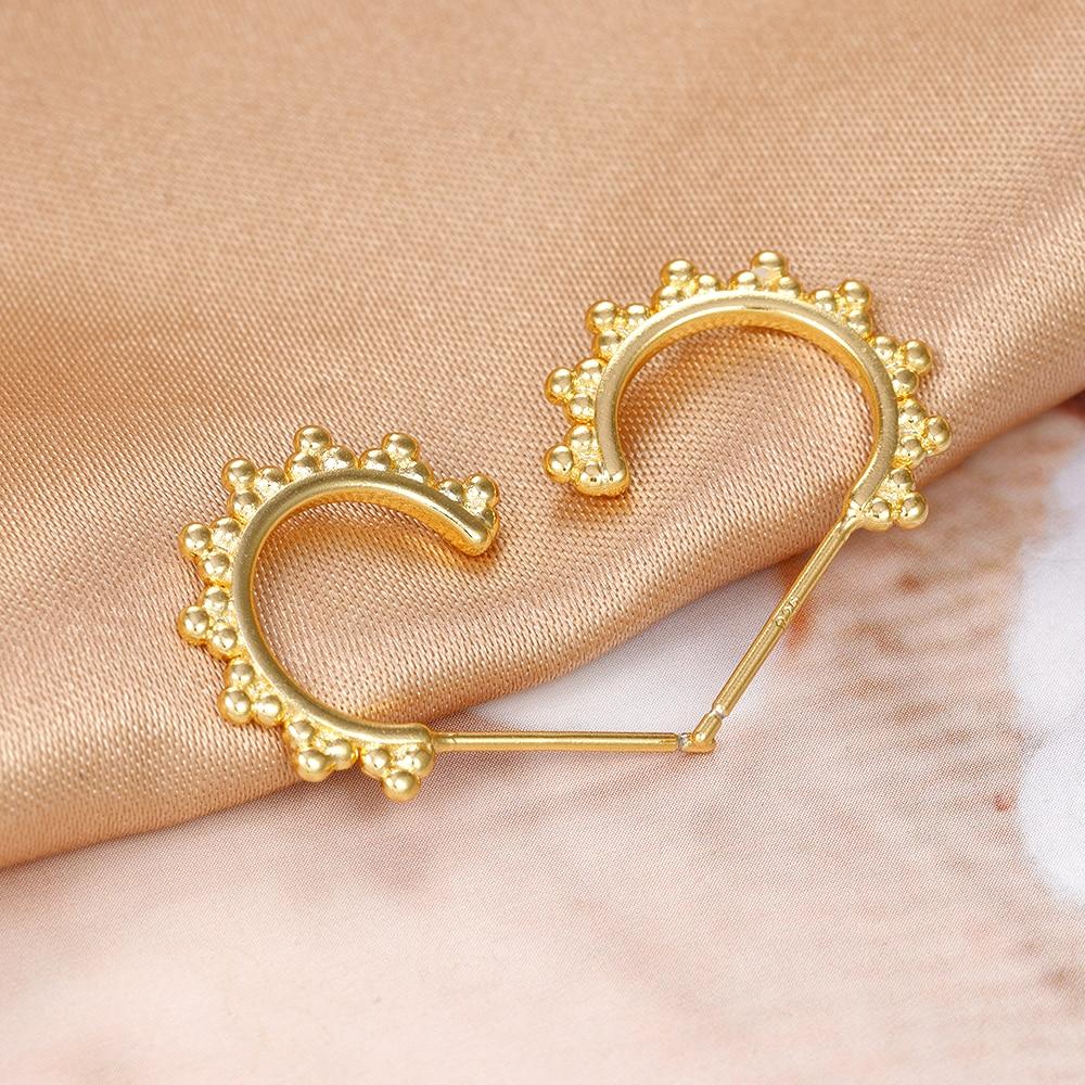Simple Geometric C Shaped Hoop Earrings For Women Vintage Stainless Steel Gold Silver Color Punk Party Jewelry