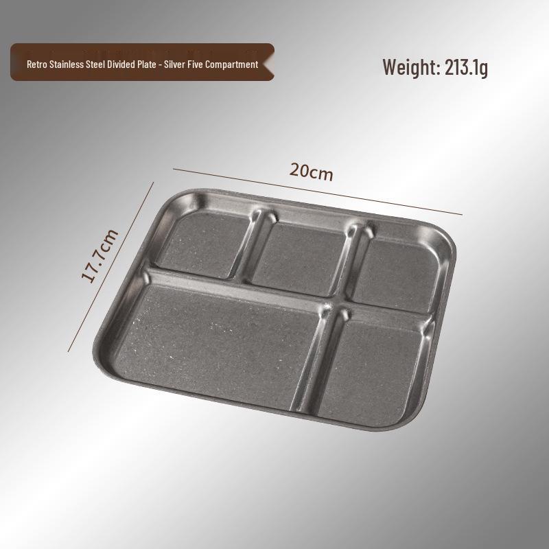 Retro Stainless Steel Compartmented Sauce and Seasoning Dish