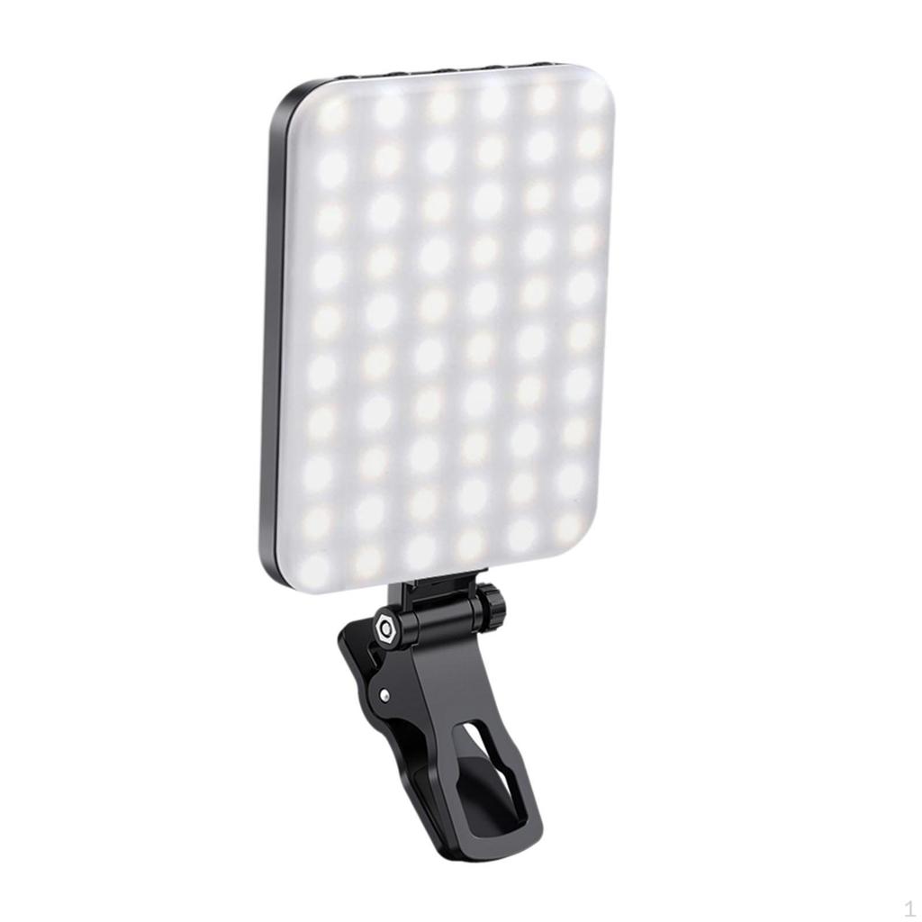 Phone Clamp Light Selfie Fill Lamp, 60 LED Portable Light,Clip Video for