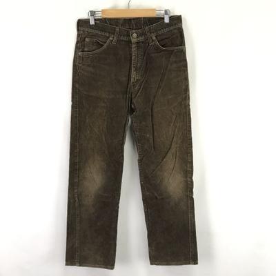 90s Vintage Lee Corduroy Pants Men W30x33 Inseam 74cm Brown trousers(USED)