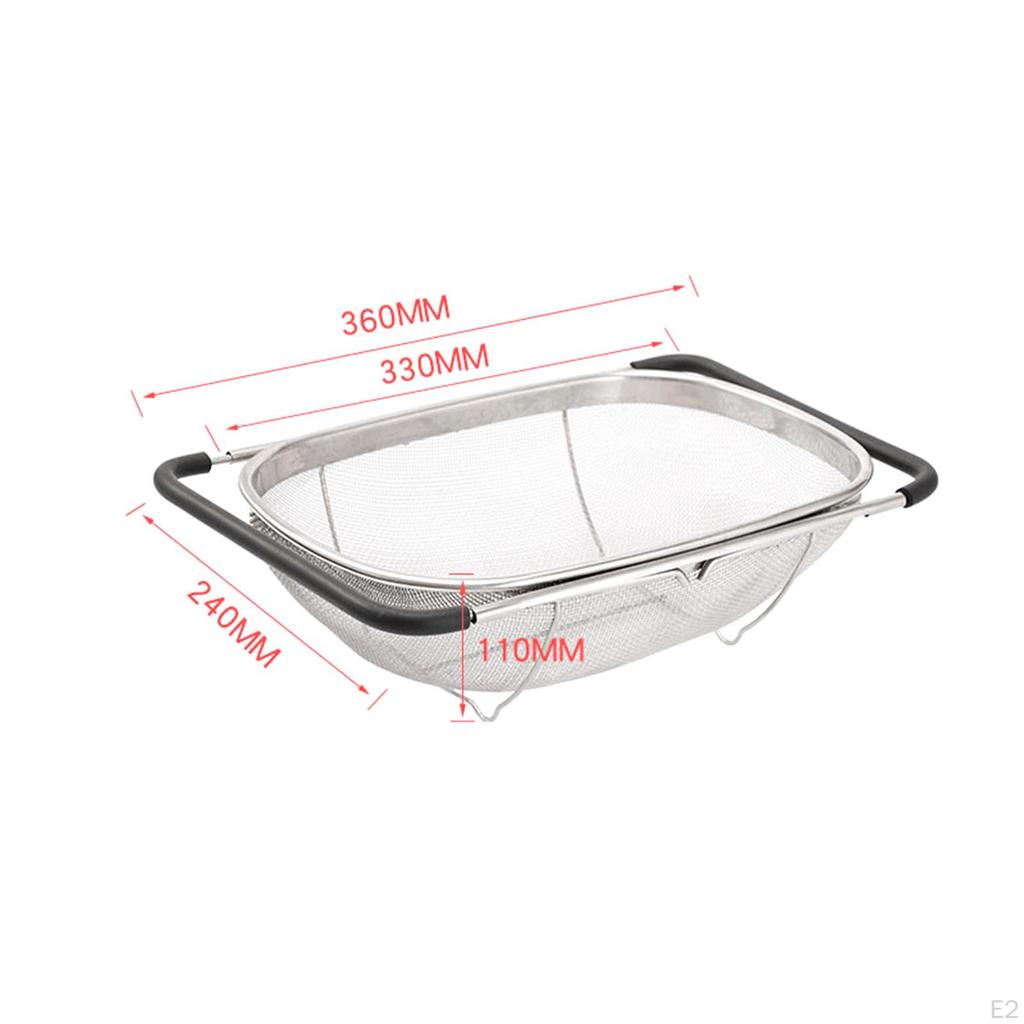 Escurridor sobre el fregadero Bandeja retráctil Esponja Secado Plato de frutas de malla fina