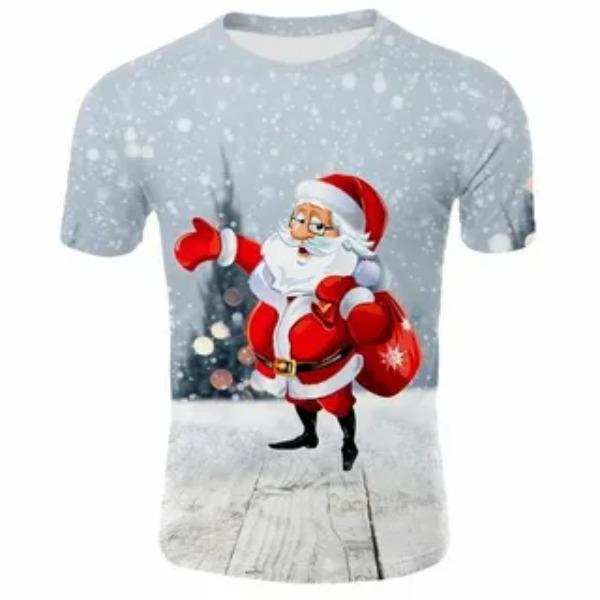 

Summer Creative Santa Claus Printed T-shirt Casual Fashion Versatile Comfortable Short Sleeve T-shirt 6XL