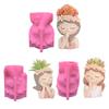 Silicone Flower Pot Mould Non-Toxic Cute Girl Plaster Candle Mould Tasteless Soft  for Abstract Architectural Decorations
