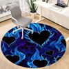 1pc Flame Hearts Office Round Area Rug, Indoor Mat Suitable ForOffice, Under Office Chairs Bedroom Living Room Home Decor T149