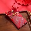 Chinese New Year Red Cash Envelope Faux Silk Red Pocket Embroidery Dragon Pattern Tassel Money Holder Cash Coin Lucky