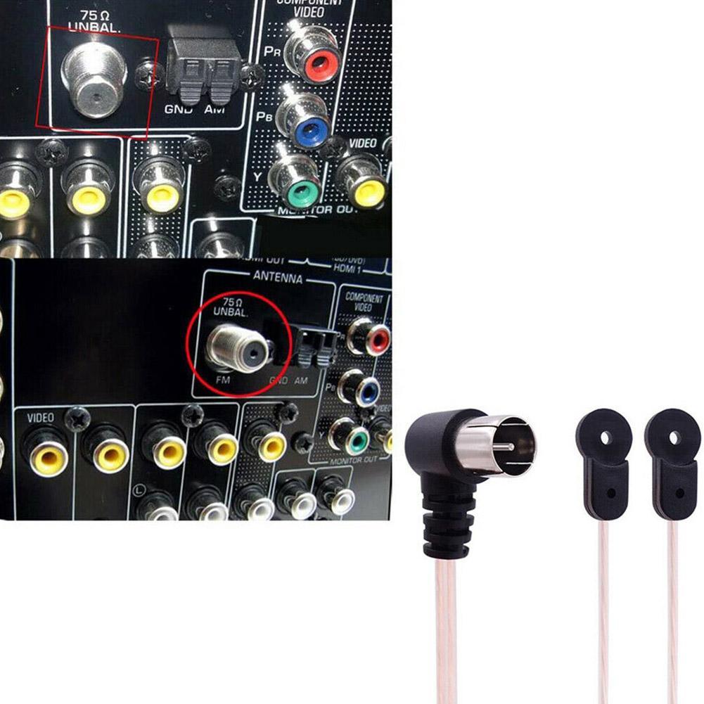 88-108MHz FM Radio Dipole Antenna, 75 Ohm Indoor HD Aerial, PAL To F Female Jack RF Coax Adapter, Solves Weak/Noisy FM Signal