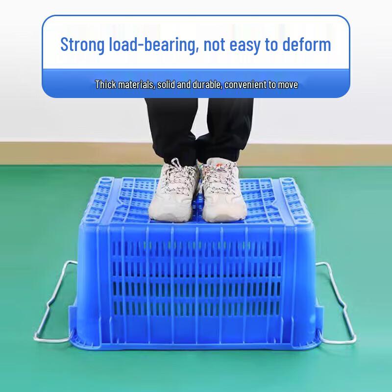 Heavy-Duty Rectangular Plastic Turnover Basket