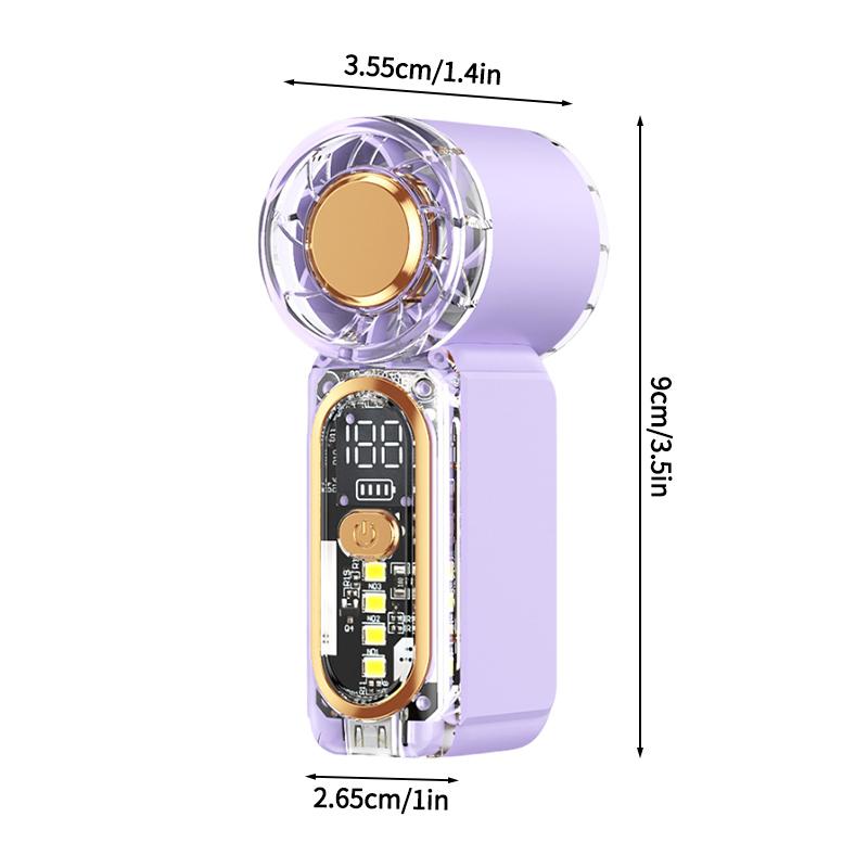 Портативный ручной вентилятор Электрический USB-перезаряжаемый вентилятор Вентилятор с регулируемой скоростью Летний охладитель Аксессуары Летний ручной электрический вентилятор