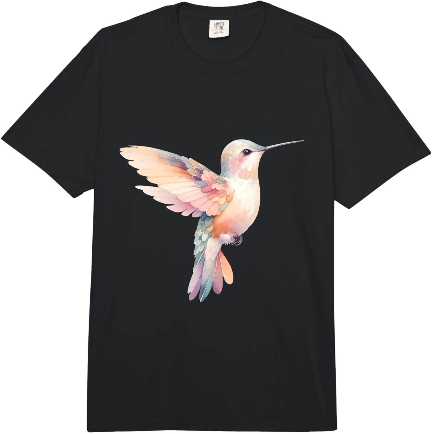 Minimalist Colorful Hummingbird Lover Nature Graphic Comfort 100% Cotton  Adult Heavyweight Unisex Fashion Casual Loose T-Shirt S