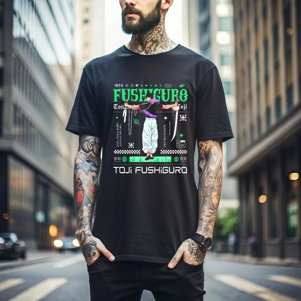 American Jujutsu Kaisen Fushiguro Toji T-Shirt Men's T-Shirt Summer New Vintage Fashion Men's and Women's Streetwear